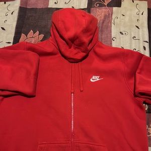 RED NIKE FLEECE ZIP UP